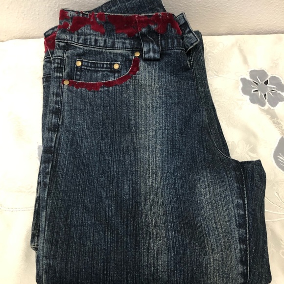 Cache Women's Dark Wash Novelty Denim Size 6 with Design on Waist and Pockets - Picture 4 of 16